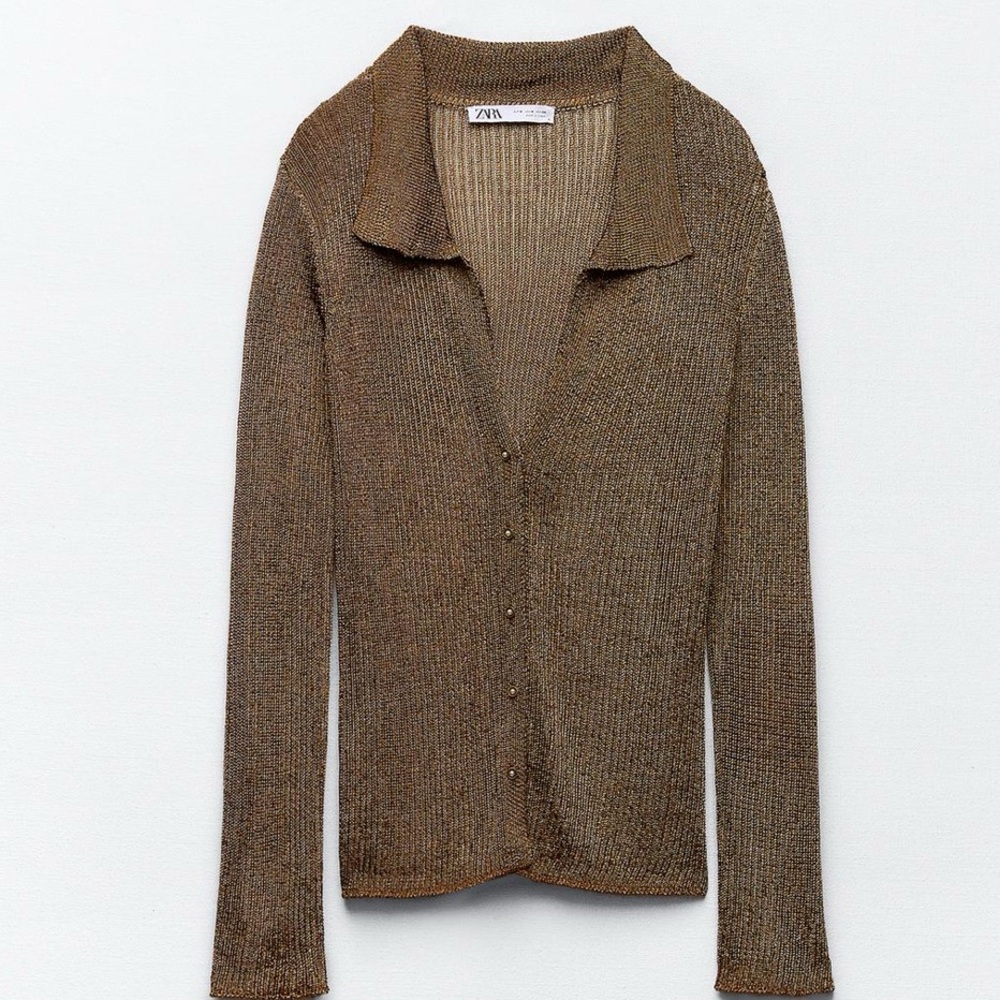 Zara Metallic Mesh Cardigan -S